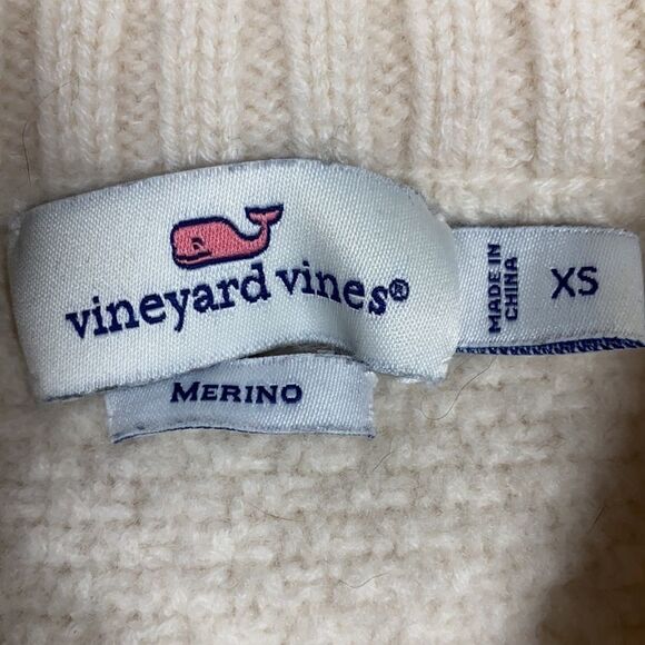 Vineyard Vines Cream Signature Fisherman Merino Wool Sweater - Picture 5 of 6